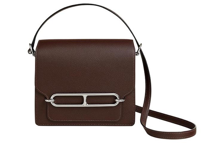 Hermes Hermes Roulis Evercolor Calfskin Pig Nose Shoulder Bag Crossbody Bag Mini Women's Mocha/Caramel