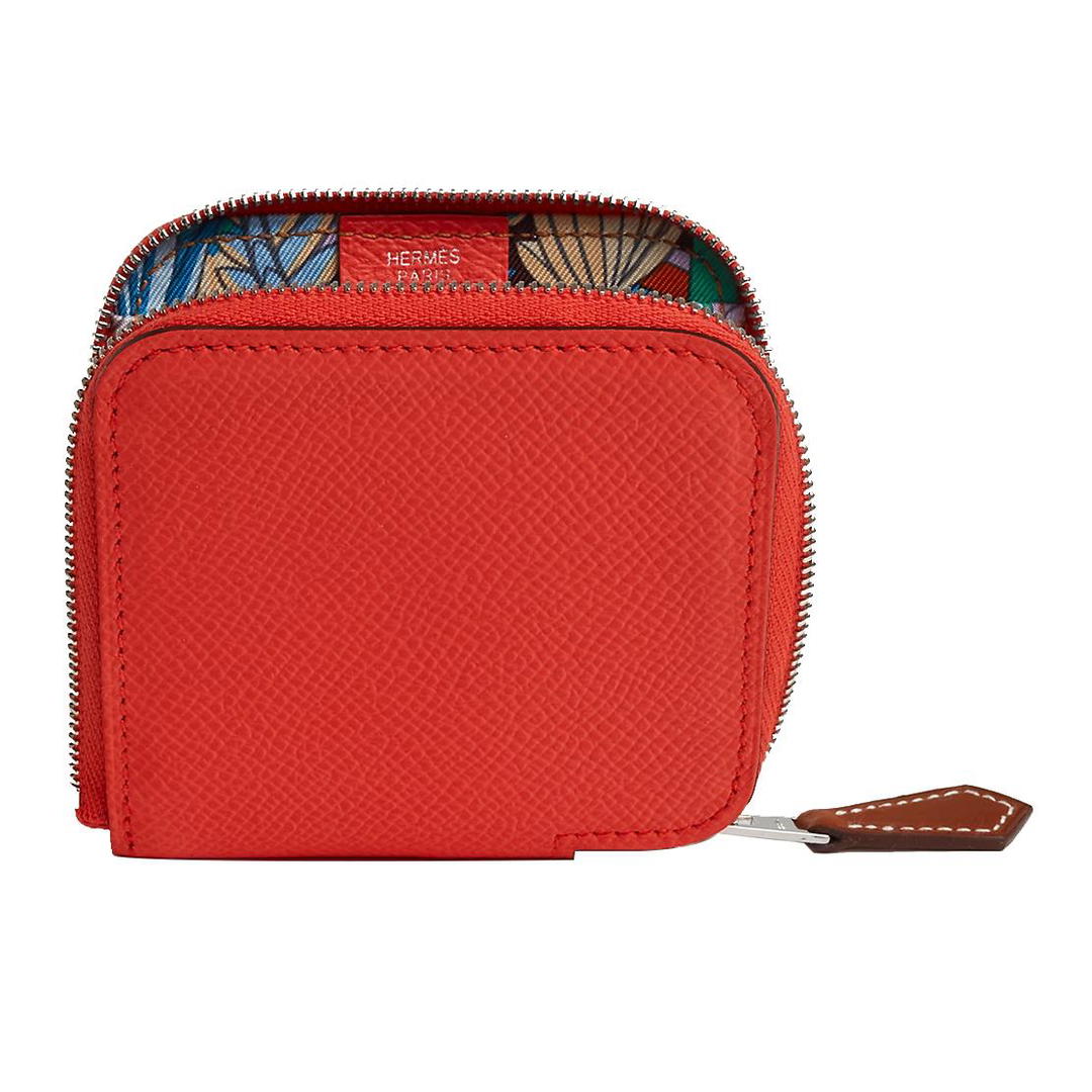 Hermes Hermes Silk'In Epsom Calfskin Wallet Regular Women's Orange