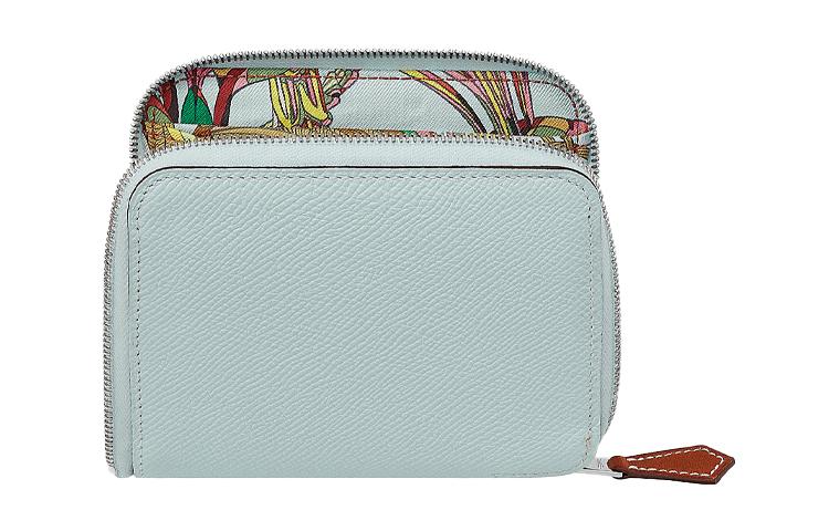 Hermes Hermes Silk'In Cow Leather Wallet Women's Dusty Blue