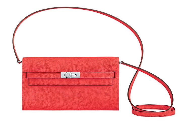 Hermes Hermes Epsom Calfskin Handheld Wallet Crossbody Bag Shoulder Bag Women's 0E Rose Texas Pink