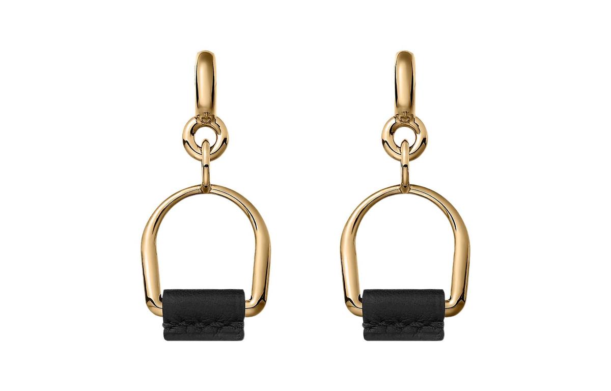 Hermes Hermes Earrings Women's Black, Gold