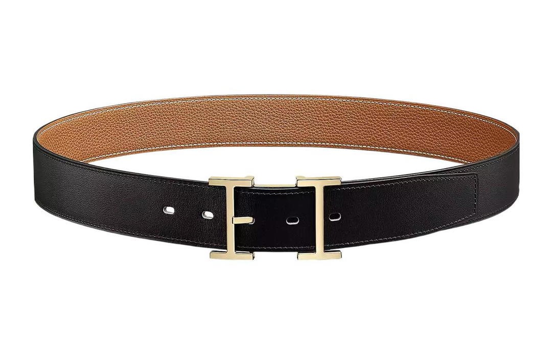 Hermes Hermes Leather Belts Men Black/Gold