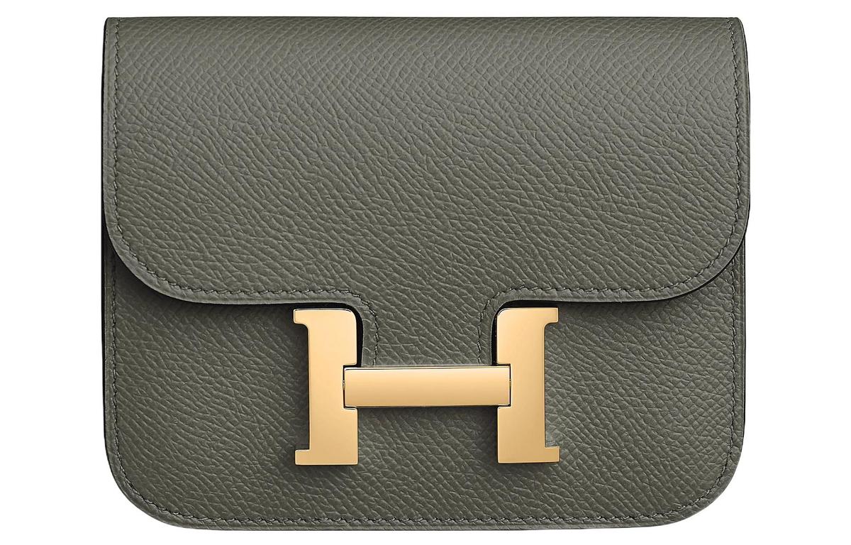 Hermes Hermes Constance Slim Epsom Calfskin Wallet, Card Holder, Fanny Pack Women's 0L Grismeyer Rain Cloud Gray