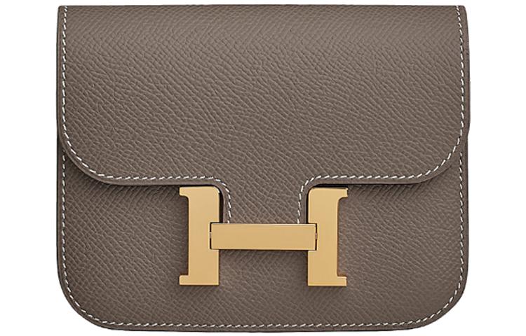 Hermes Hermes Constance Slim Epsom Calfskin Clutch, Shoulder Bag, Crossbody Bag, Wallet, Fanny Pack Women's Tin Gray