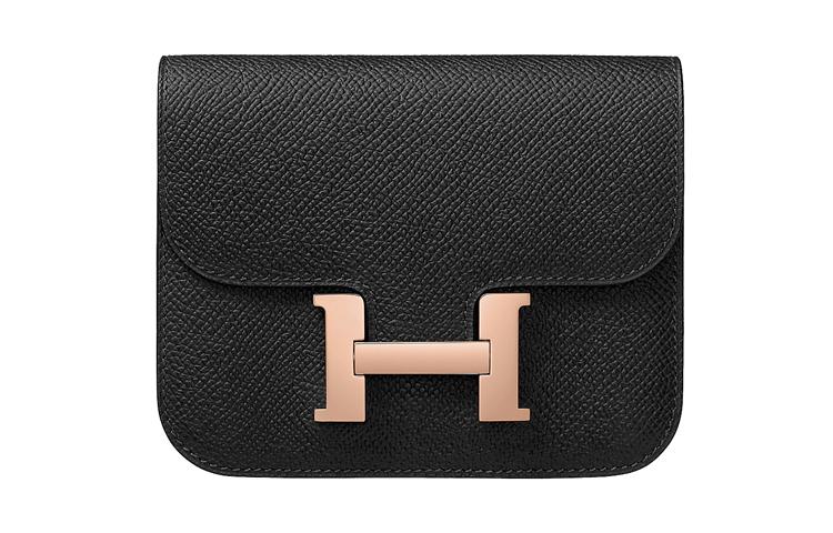 Hermes Hermes Constance Slim Epsom Calfskin Kanka Wallet Fanny Pack Regular Women's Noir Black