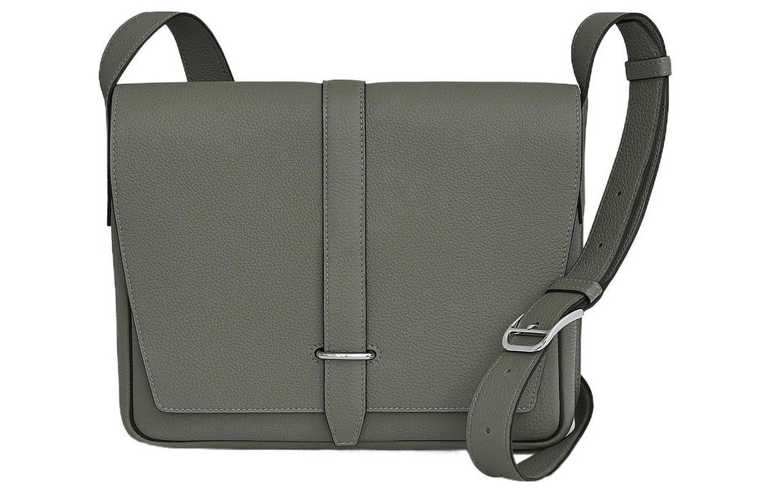 Hermes Hermes Steve Light Junior Togo Calfskin Messenger Bag Shoulder Bag Crossbody Bag Regular Men's 0LGrismeyer Cumulus Gray
