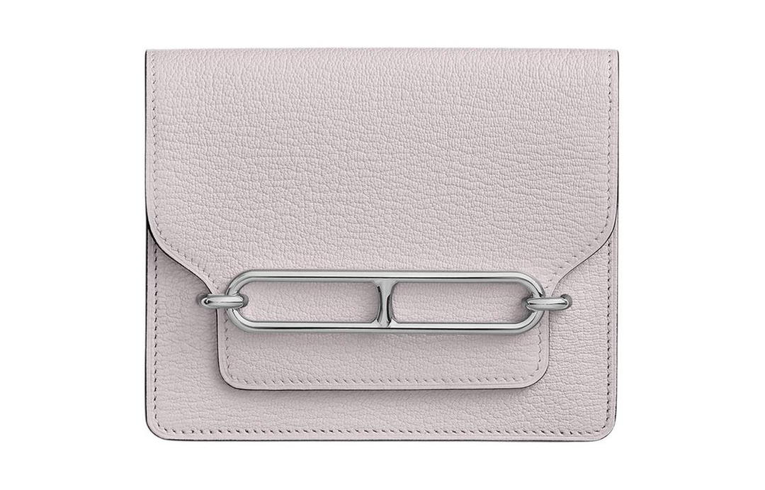 Hermes Hermes Roulis Mysore Goat Skin Fanny Pack Coin Purse Wallet Women's 09 Mauve Pale Dream Purple