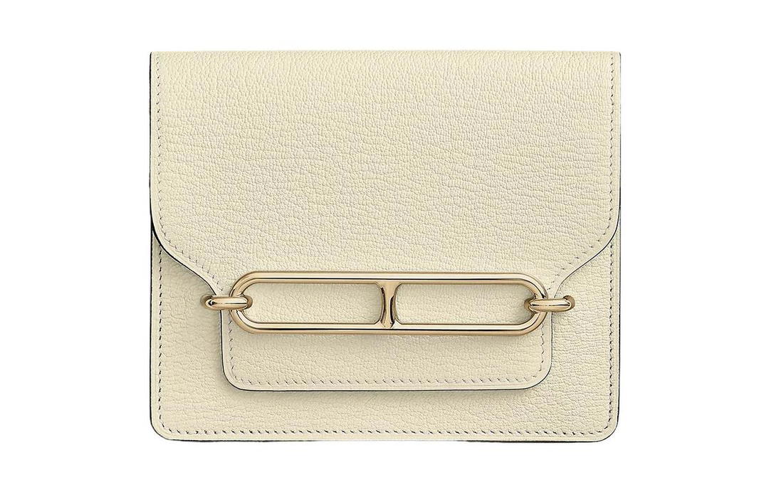 Hermes Hermes Roulis Goatskin Clutch Shoulder Bag Crossbody Bag Fanny Pack Wallet Regular Women's I2 Nata Cream White