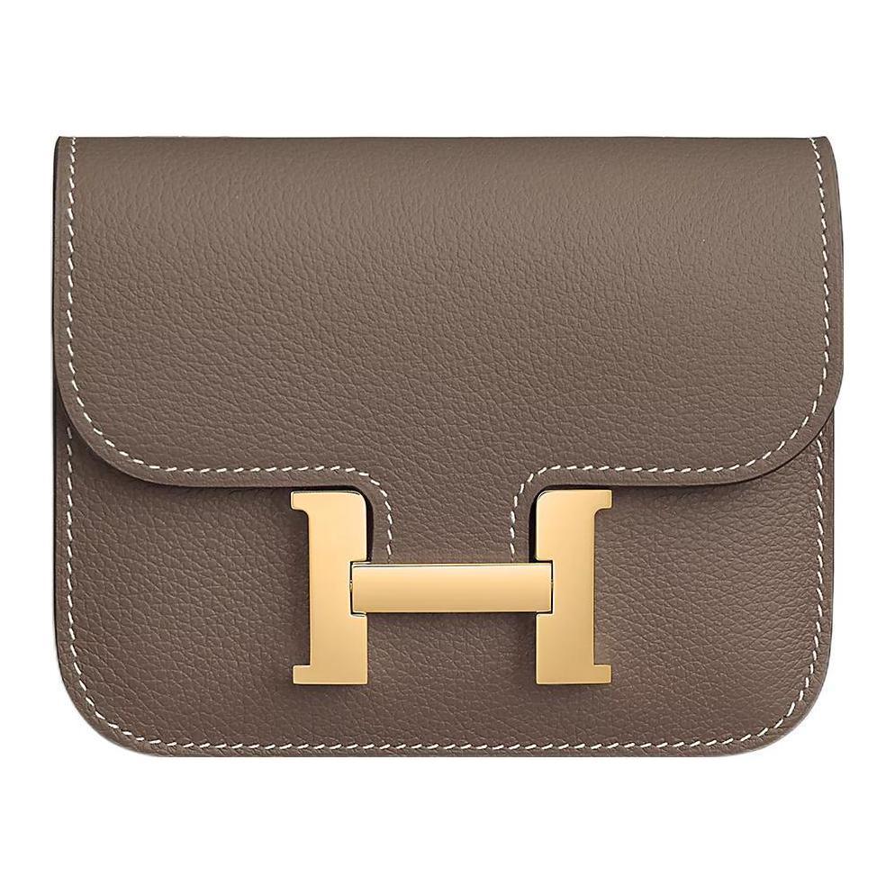 Hermes Hermes Constance Slim Calfskin Handbag Regular Women's Elephant Gray