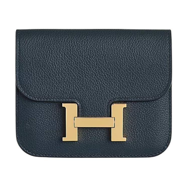 Hermes Hermes Evercolor Calfskin Wallet Women's New Deep Sea Blue