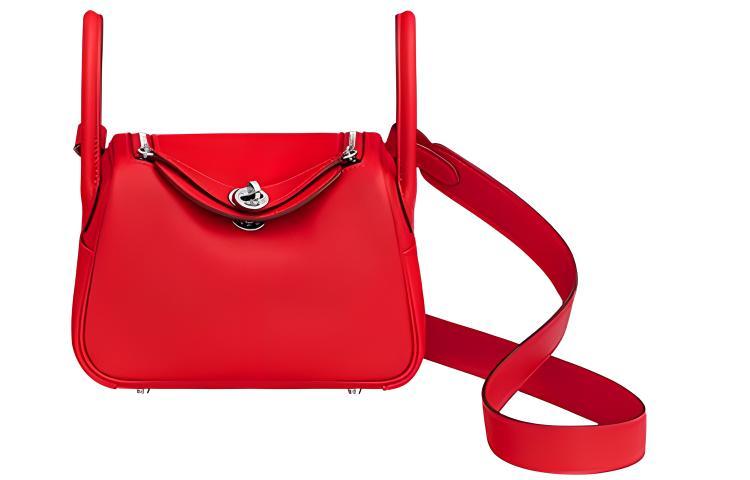 Hermes Hermes Lindy Swift Calfskin Handbag Shoulder Bag Crossbody Bag Mini Women's Heart Red/Pepper Red