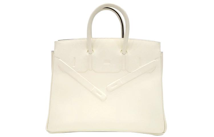 Hermes Hermes Birkin Swift Leather Birkin Bag Shadow Handbag Women's Cream White