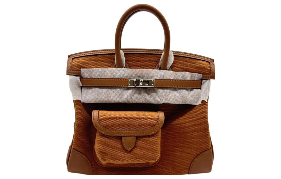 Hermes Hermes Birkin Cargo Canvas With Swift Cow Leather Birkin Bag Handbags Unisex 37 Gold Gold Brown