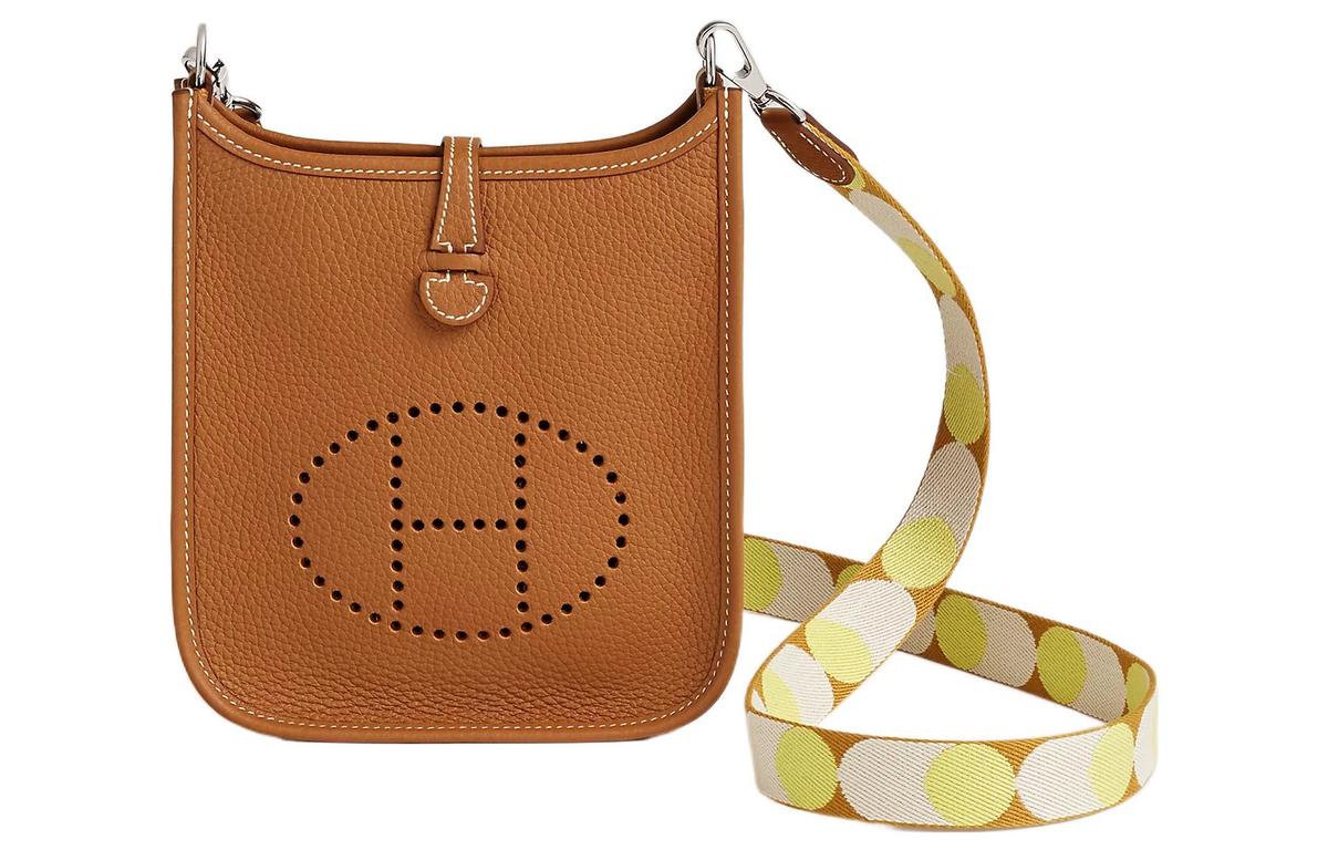 Hermes Hermes Evelyne Clemence Calfskin Shoulder Bag Crossbody Bag Mini Women's Gold Brown