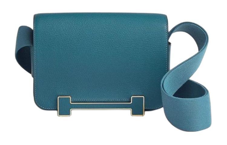 Hermes Hermes Geta Mysore Goat Skin Crossbody Bag Shoulder Bag Women's D2 NEW BLEU JEAN Denim Blue