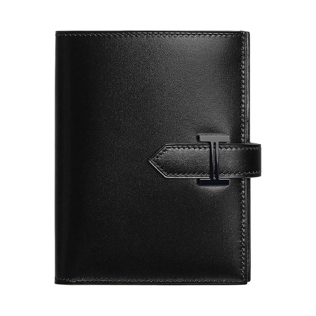 Hermes Hermes Bearn Cow Leather Wallet Women's 89 Noir Black