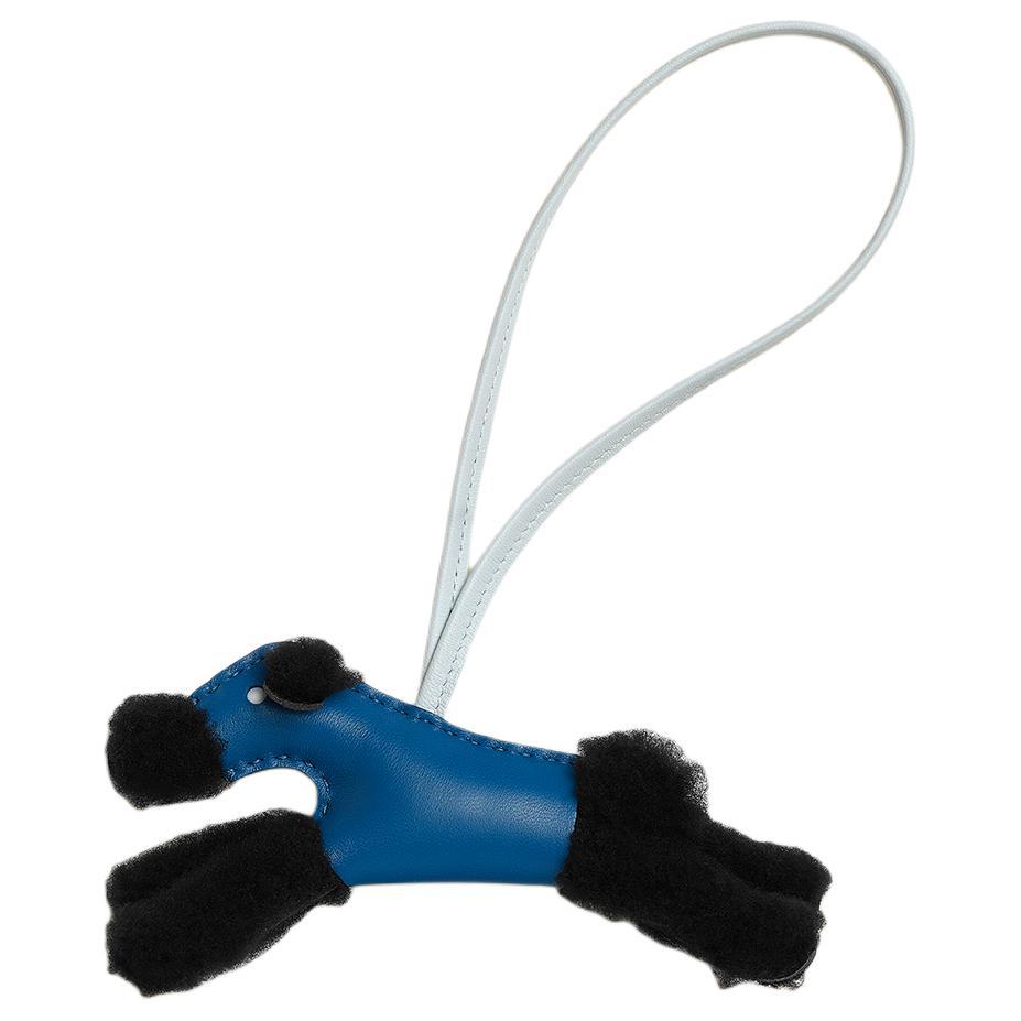 Hermes Hermes Milu Wool Pendants Unisex Black/French Blue/Dusty Blue