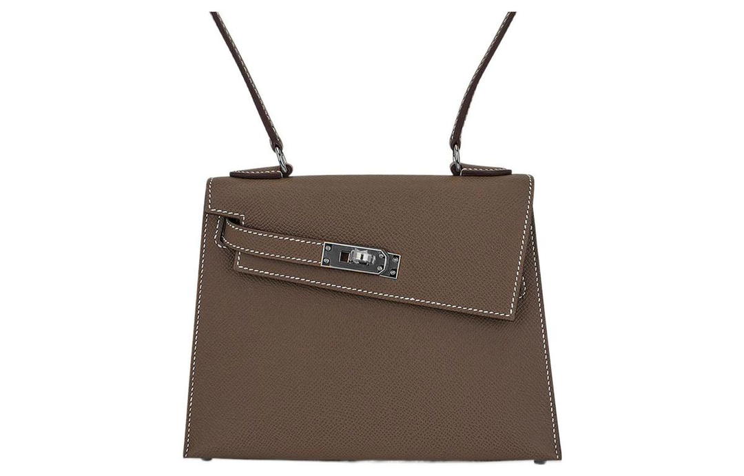 Hermes Hermes Kelly Epsom Leather Kelly Bag, Handbag, Shoulder Bag, Crossbody Bag Regular Women's 18 Etoupe Elephant Gray