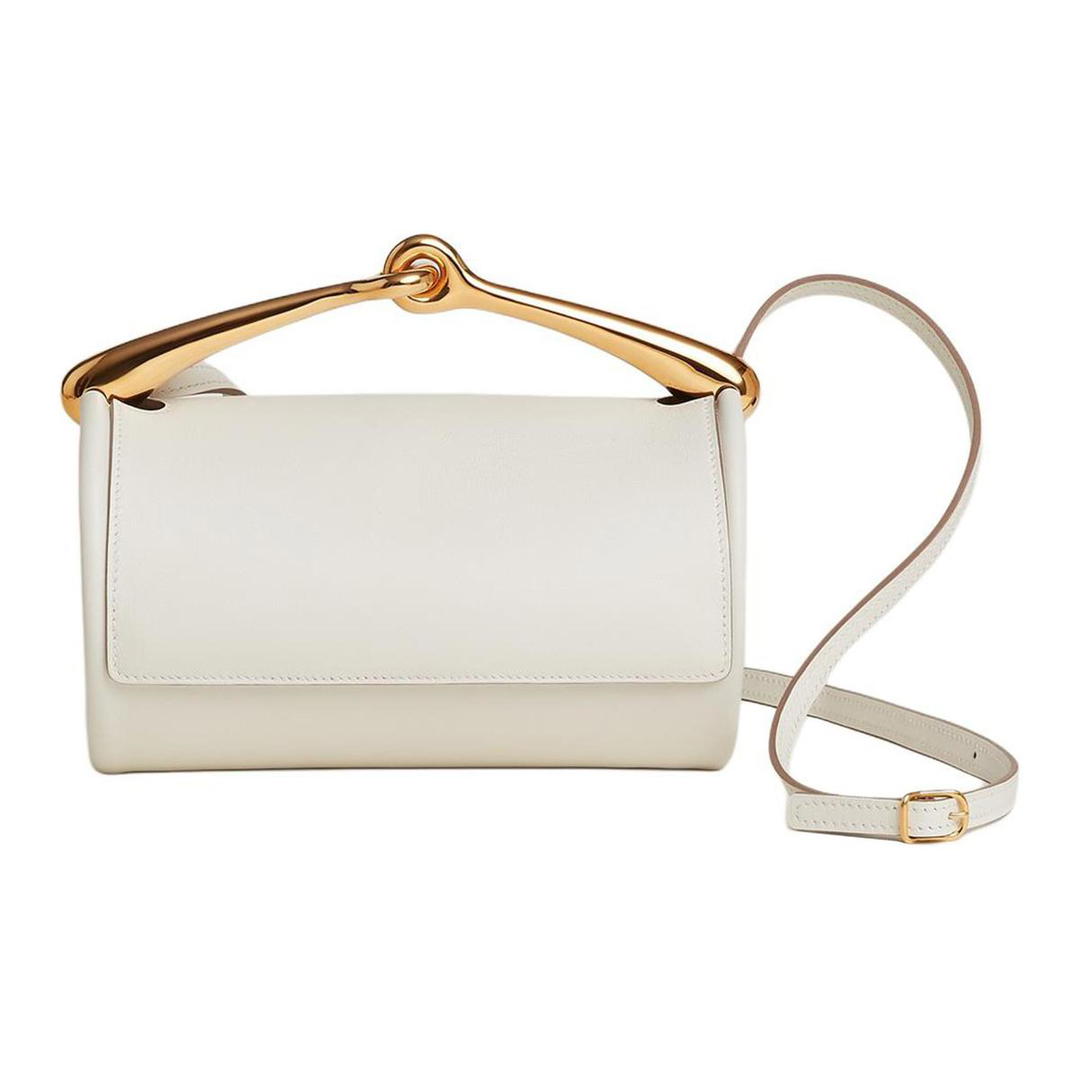 Hermes Hermes Maximors Swift Calfskin Portable Crossbody Bag, Shoulder Bag Women's White