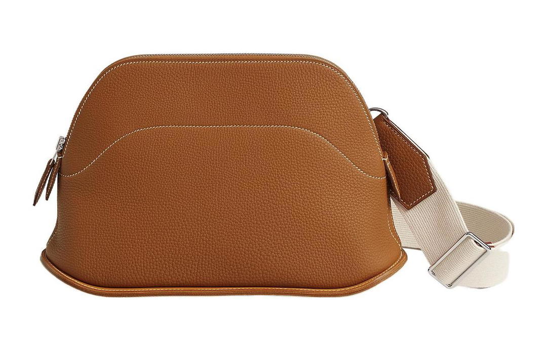 Hermes Hermes Bolide Togo Calfskin With Swift Calfskin Bowling Bag Shoulder Bag Crossbody Bag Women's Brown/Multicolor
