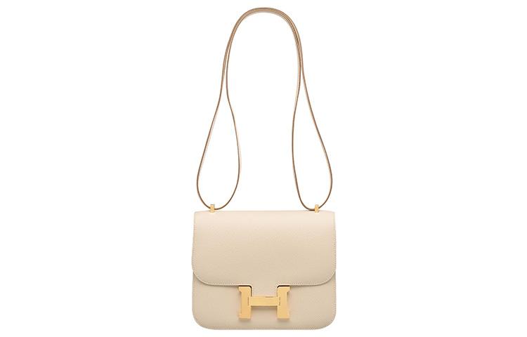 Hermes Hermes Constance Epsom Leather Shoulder Bag Crossbody Bag Mini Women's 10 Craie Milkshake White