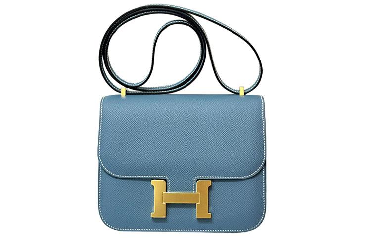 Hermes Hermes Constance Epsom Leather Shoulder Bag Crossbody Bag Mini Women's Blue