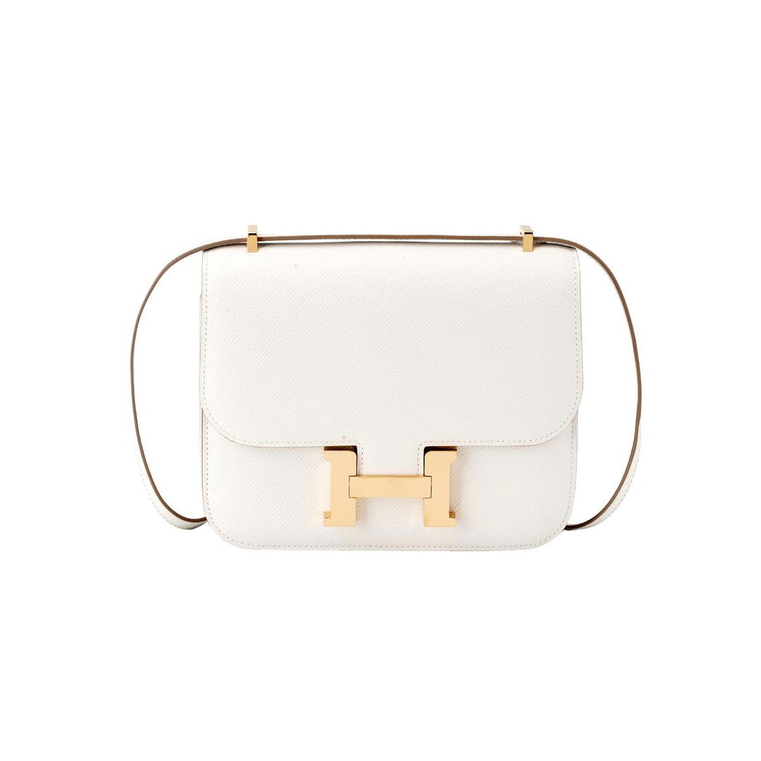 Hermes Hermes Constance Epsom Leather Shoulder Bag Crossbody Bag Mini Women's M4 Cream Gray