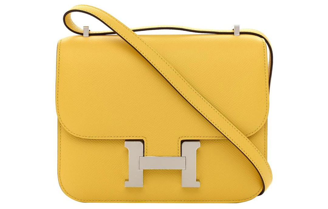 Hermes Hermes Constance Epsom Leather Shoulder Bag Crossbody Bag Mini Women's 9O Jaune De Naples Yellow