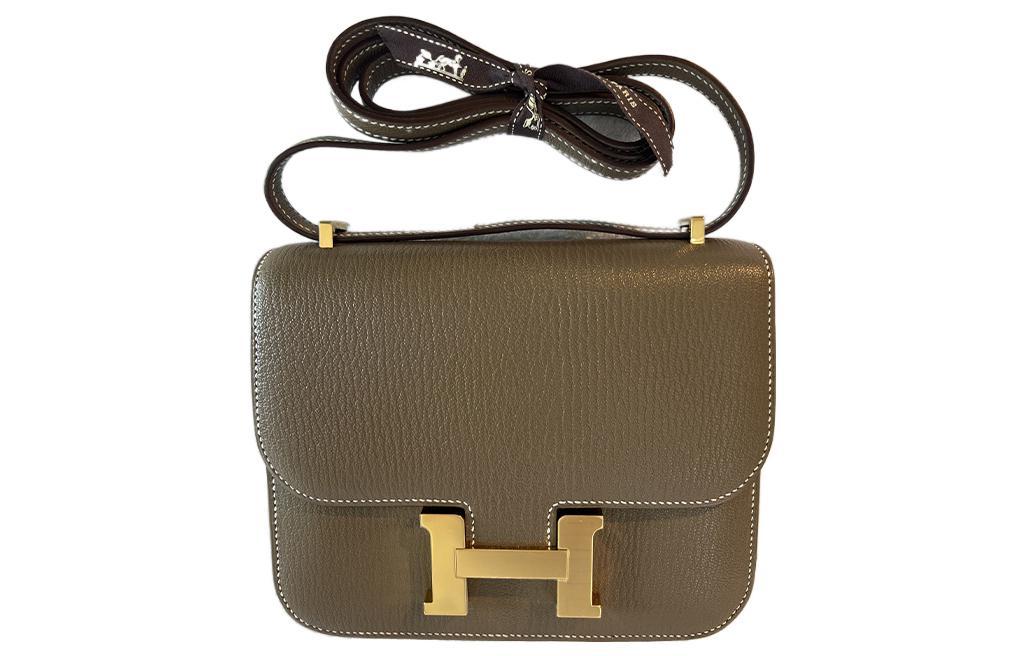 Hermes Hermes Constance Mysore Goat Skin Shoulder Bag Crossbody Bag Mini Women's 18 Etoupe Elephant Gray