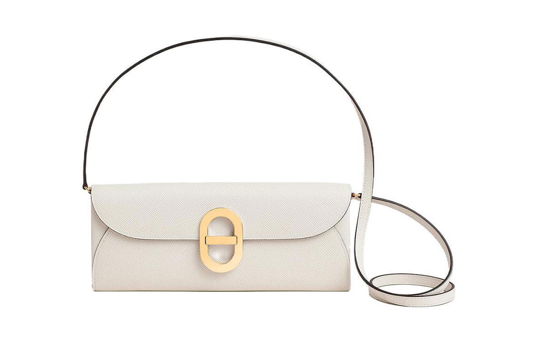 Hermes Hermes Maillon To Go Epsom Calfskin Pig Nose Bag Wallet Regular Women's M4 Gris Pale Light Gray