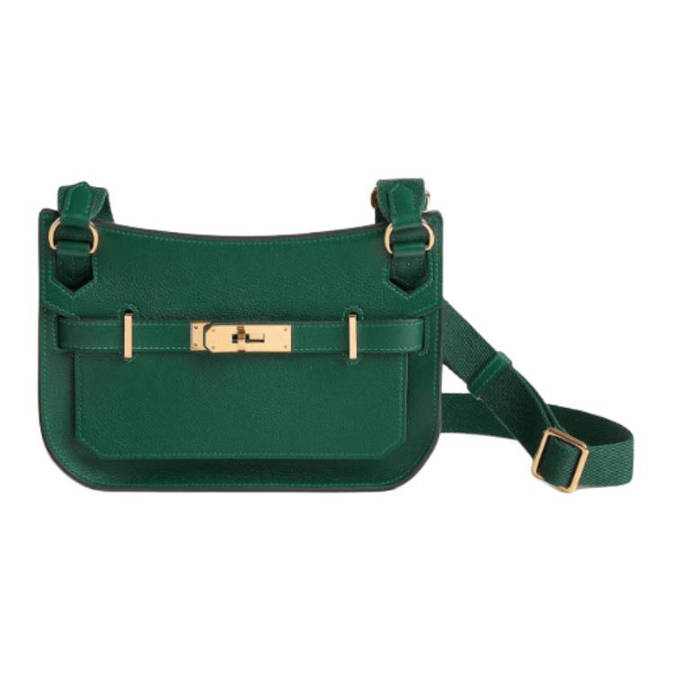 Hermes Hermes Jypsiere Evercolor Calfskin Shoulder Bag Crossbody Bag Mini Women's Emerald Green