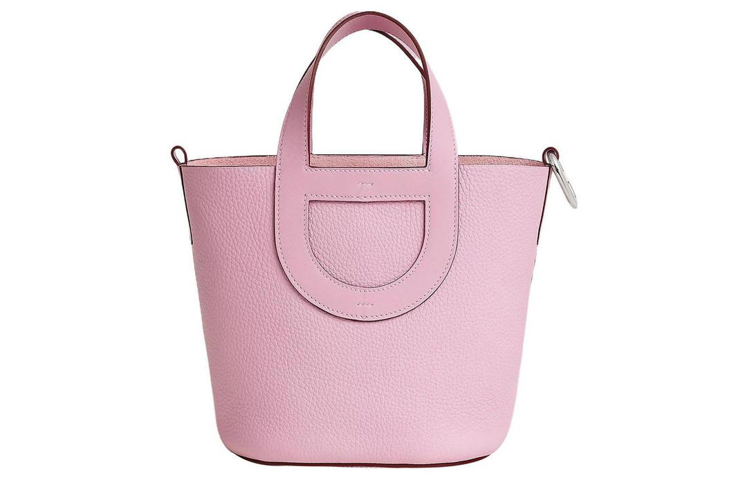 Hermes Hermes In The Loop Clemence Bullhide With Swift Calfskin Basket Bag Pig Nose Bucket Bag Handbag Women's Mallow Purple