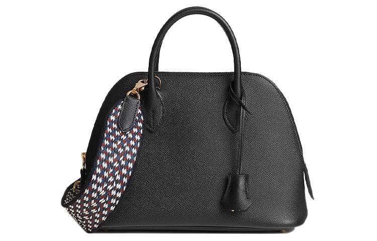 Hermes Hermes Bolide Epsom Calfskin Bowling Bag, Handbag Women's Black/White