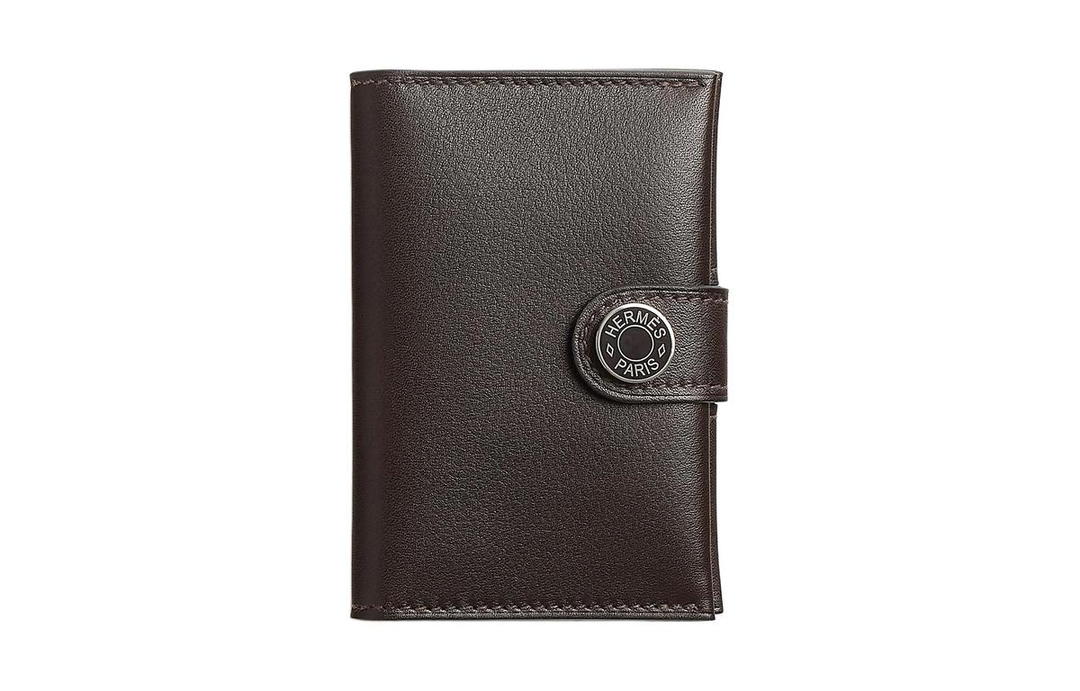 Hermes Hermes Evergrain Calfskin Card Holder Men's 46 Ebene Ebony