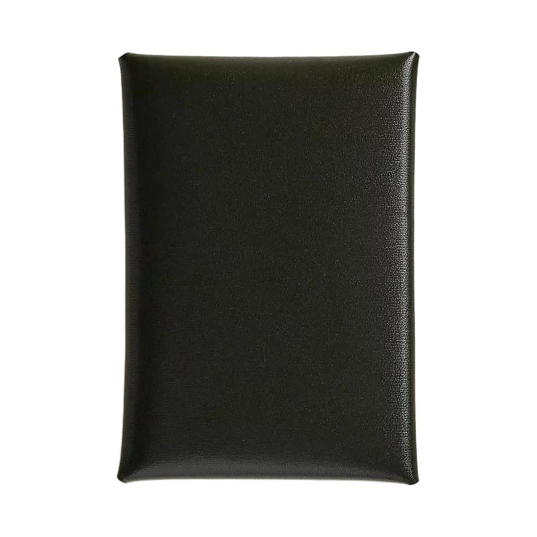 Hermes Hermes Calvi Duo Box Leather Card Holder Women's 67 Vert Fonce Dark Green