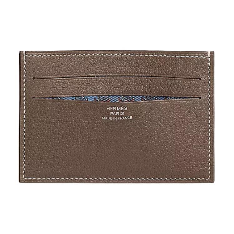 Hermes Hermes Citizen Twill Evercolor Leather Card Holder Men's Brown