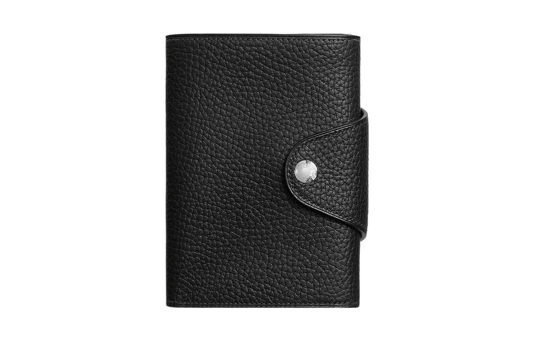 Hermes Hermes Cow Leather Wallet Men's 89 Noir Black