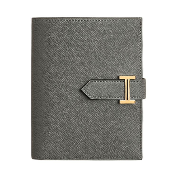 Hermes Hermes Bearn Calfskin Wallet Regular Women's 0L Grismeyer Cumulus Gray