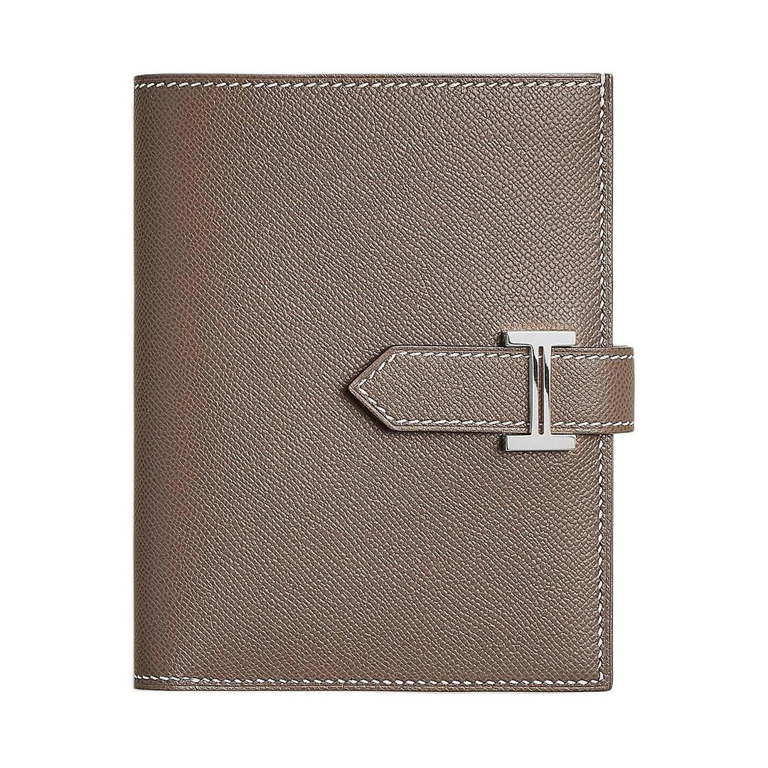 Hermes Hermes Bearn Madame Calfskin Wallet Women's 18 Etoupe Elephant Gray