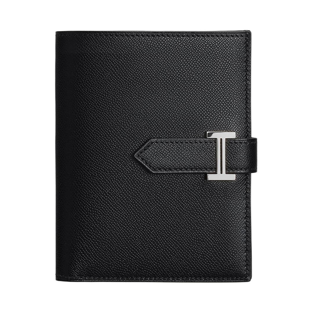 Hermes Hermes Bearn Madame Calfskin Wallet Regular Women's 89 Noir Black