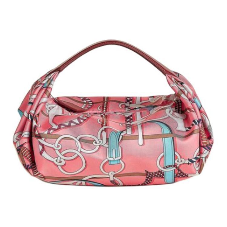 Hermes Hermes Balusoie Silk Handbag Women's Pink Multicolor