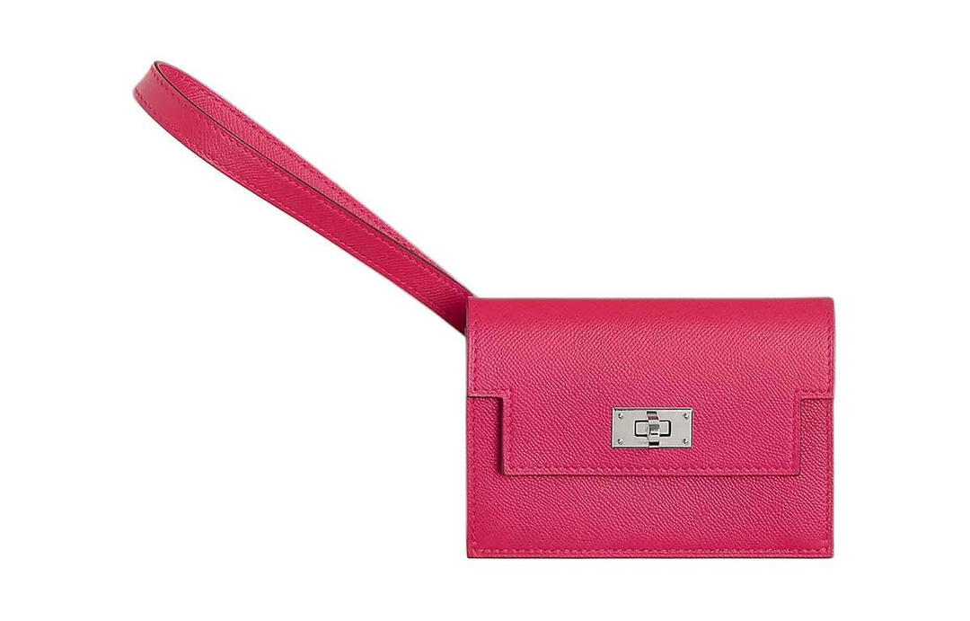 Hermes Hermes Kelly Pocket Chamkila Goat Skin Clutches Wallets Women's I6 Rose Extreme Extreme Pink