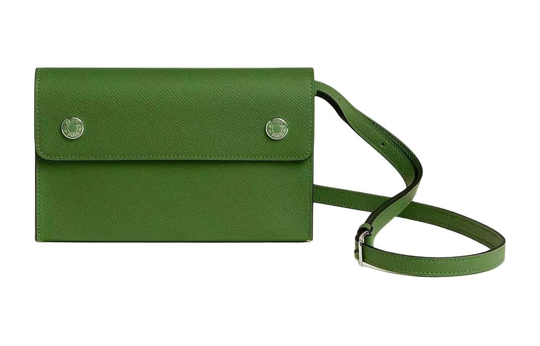 Hermes Hermes Epsom Leather Wallets Shoulder Bag Crossbody Bag Women's Green