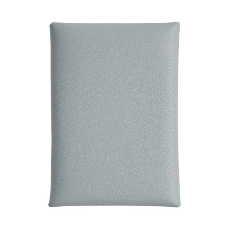 Hermes Hermes Calvi Duo Evercolor Calfskin Wallets Card Holders Women's 8U Bleu Glacier Glacier Blue