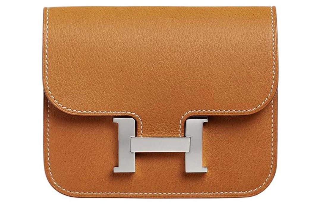 Hermes Hermes Constance Slim Pigskin Wallet Fanny Pack Women's 1H Toffee Brown