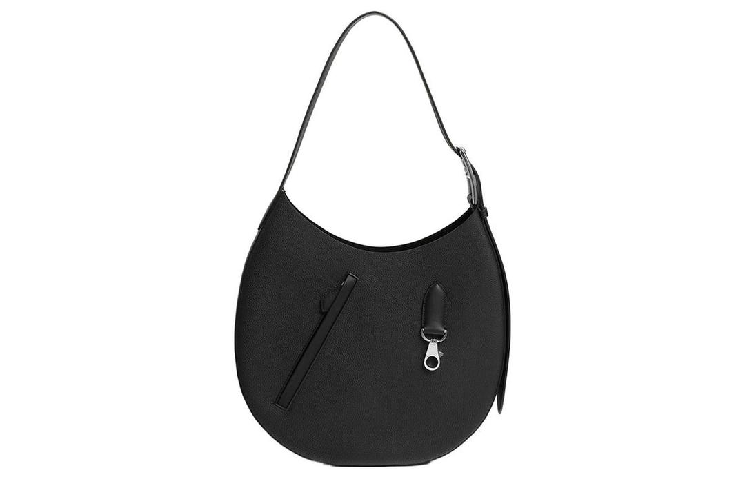 Hermes Hermes Togo Leather With Swift Calfskin Moon Bag Handbag Shoulder Bag Regular Women's Black