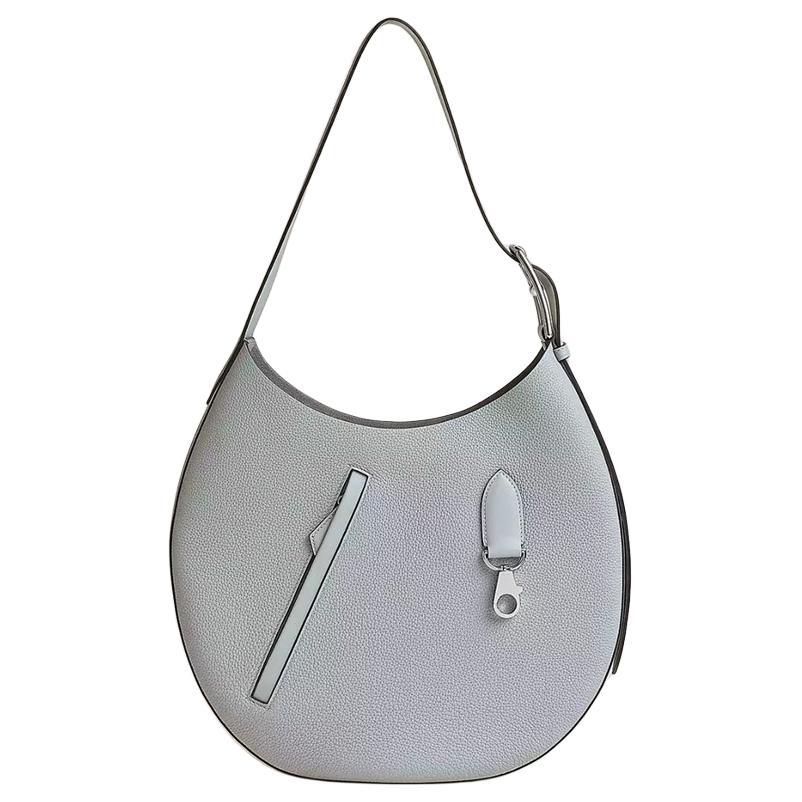 Hermes Hermes Togo Leather With Swift Calfskin Handbag Shoulder Bag Women's Blue Gray