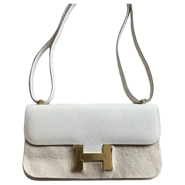 Hermes Hermes Constance Epsom Leather Shoulder Bag, Crossbody Bag Regular Women's 10 Craie Milkshake White