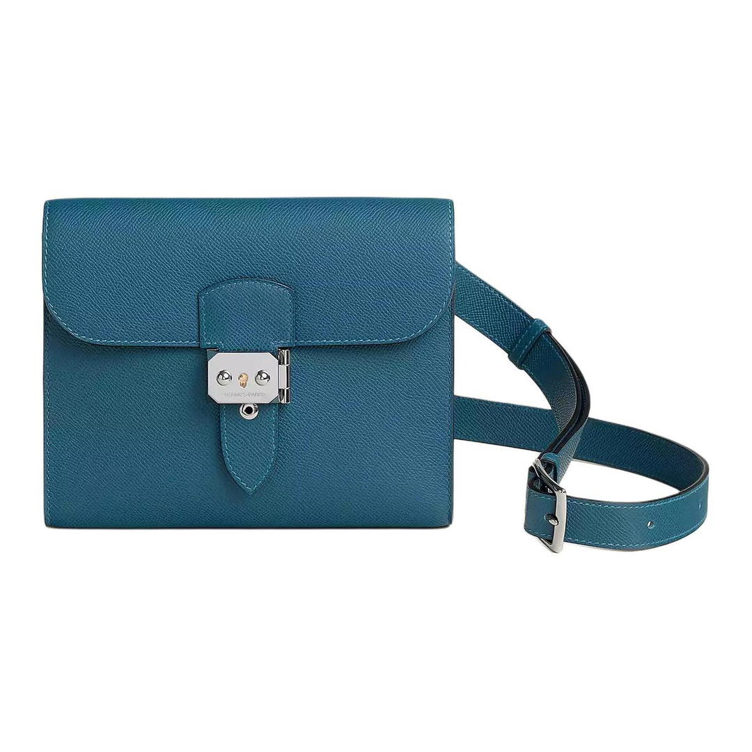 Hermes Hermes Sac A Depeches Epsom Calfskin Crossbody Bags Shoulder Bags Regular Men's 7A Bleu Thalassa Sea Blue