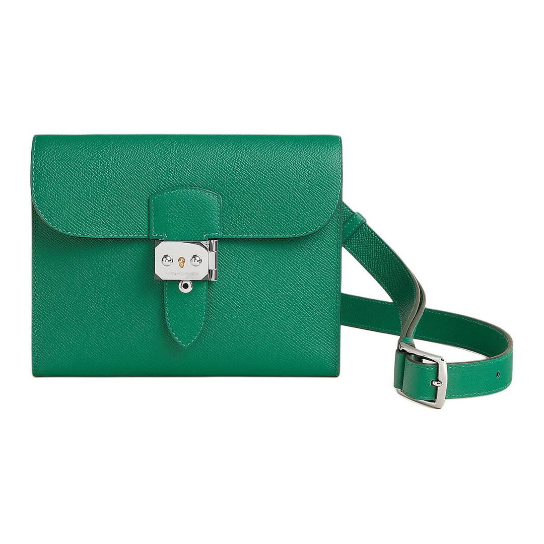 Hermes Hermes Sac A Depeches Epsom Calfskin Shoulder Bag Men's U4 Vert Vertigo Dazzling Green & Velour Green